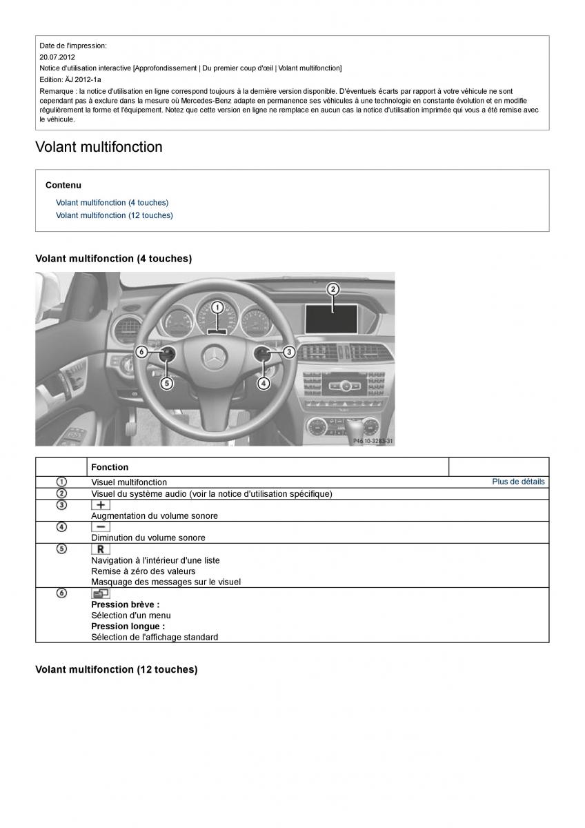 Mercedes Benz C class W204 coupe manuel du proprietaire / page 15