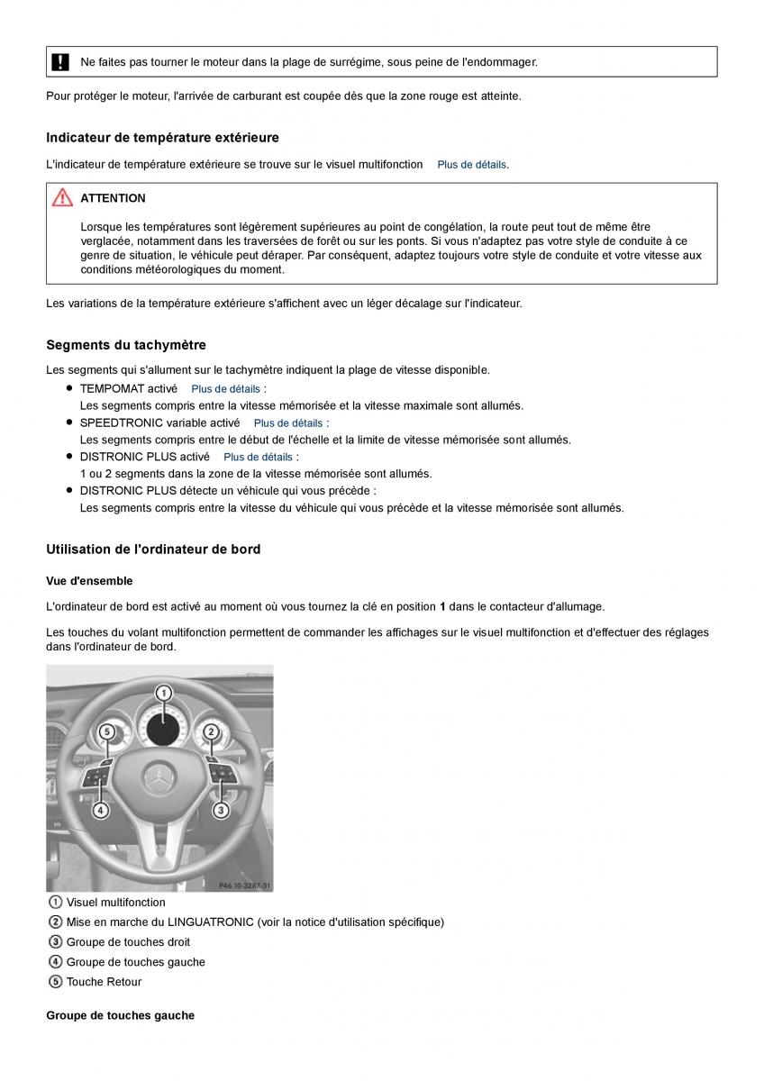 Mercedes Benz C class W204 coupe manuel du proprietaire / page 211