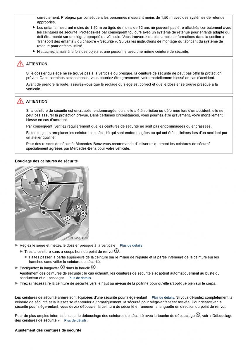 Mercedes Benz C class W204 coupe manuel du proprietaire / page 31