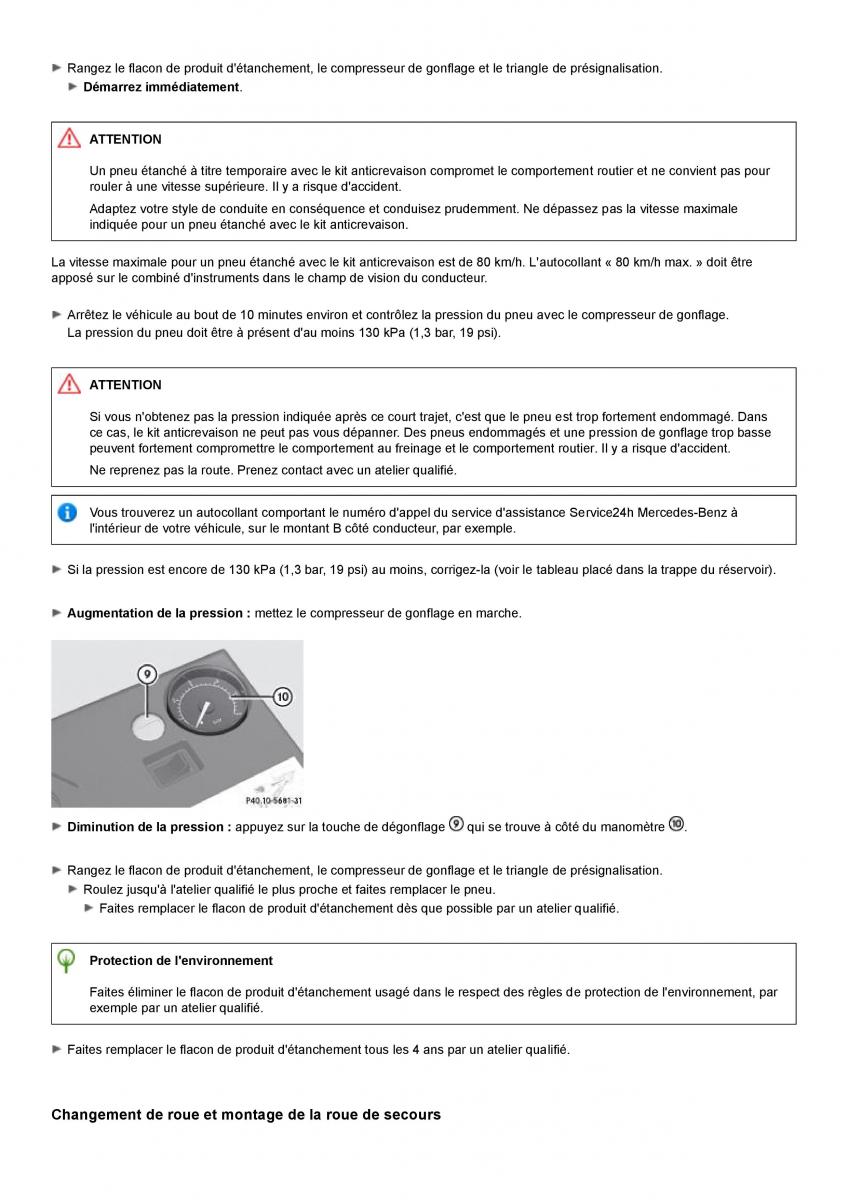 Mercedes Benz C class W204 coupe manuel du proprietaire / page 322