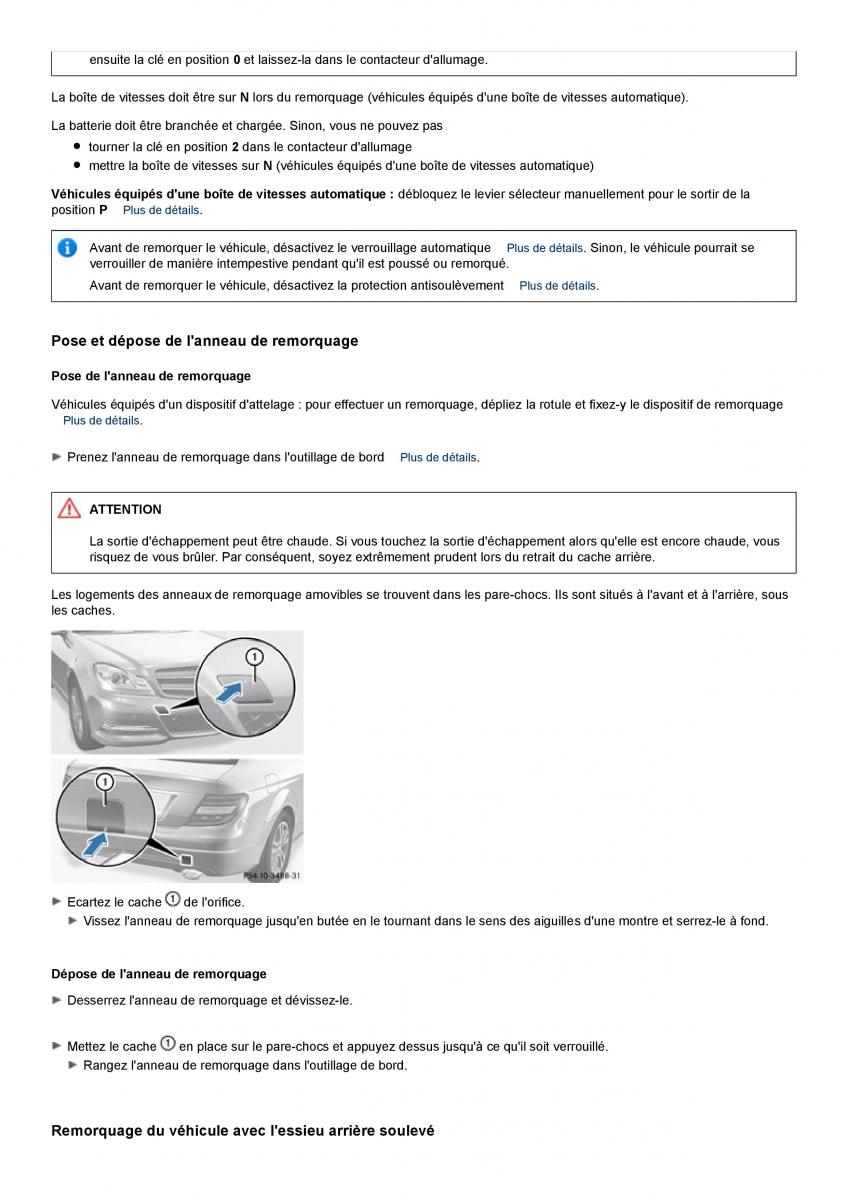 Mercedes Benz C class W204 coupe manuel du proprietaire / page 334