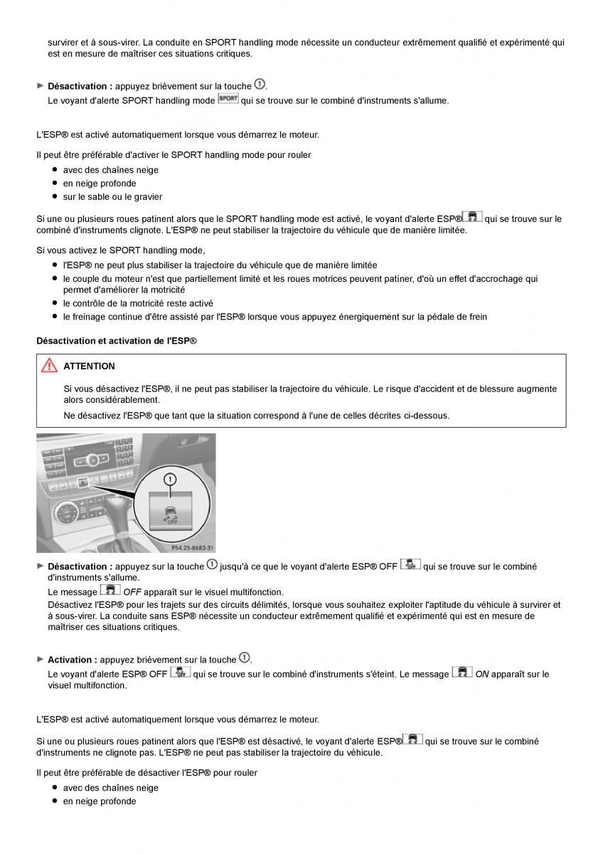 Mercedes Benz C class W204 coupe manuel du proprietaire / page 47