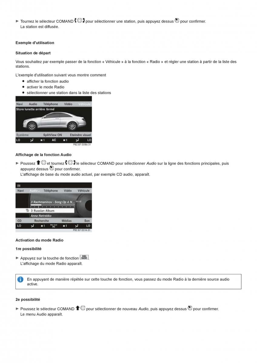 Mercedes Benz CL class C216 manuel du proprietaire / page 100