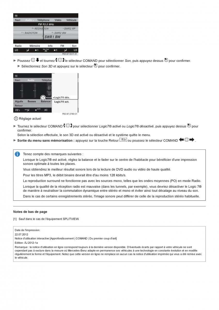 Mercedes Benz CL class C216 manuel du proprietaire / page 111