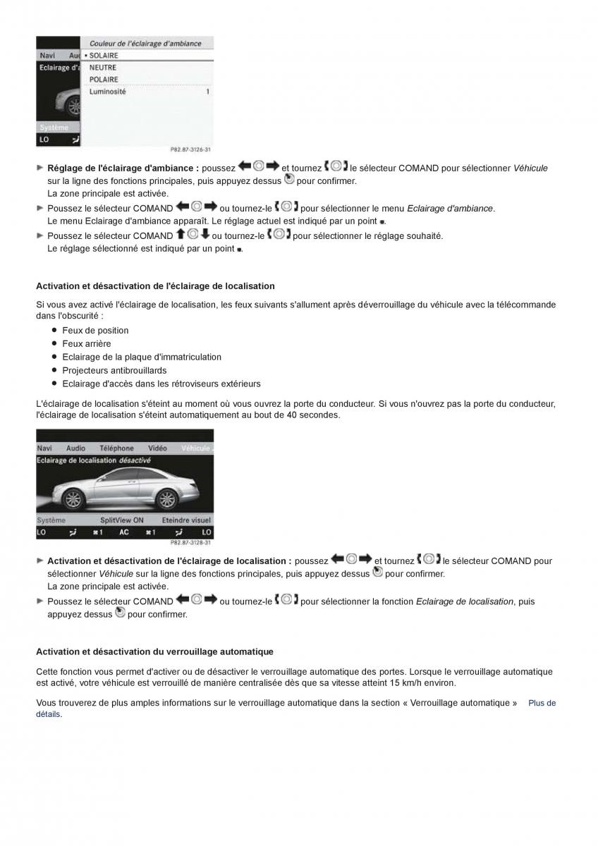 Mercedes Benz CL class C216 manuel du proprietaire / page 249