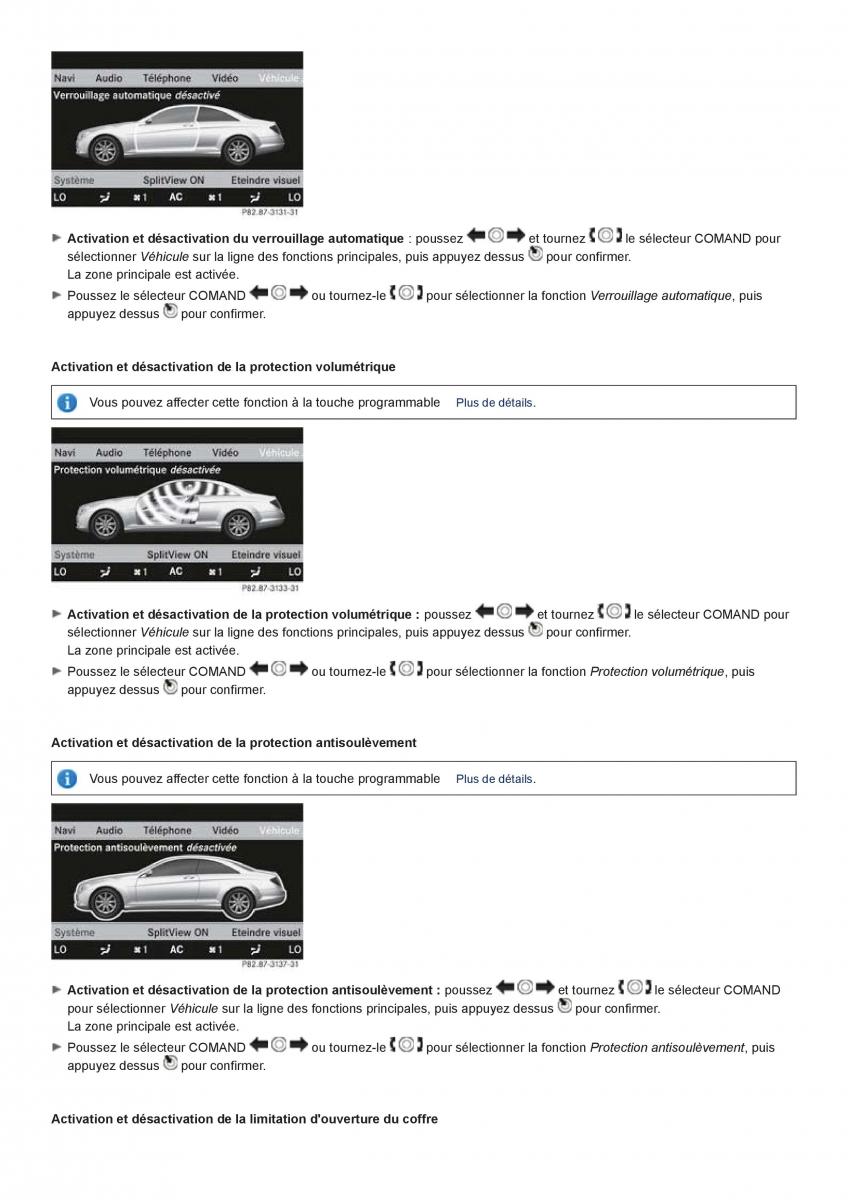 Mercedes Benz CL class C216 manuel du proprietaire / page 250