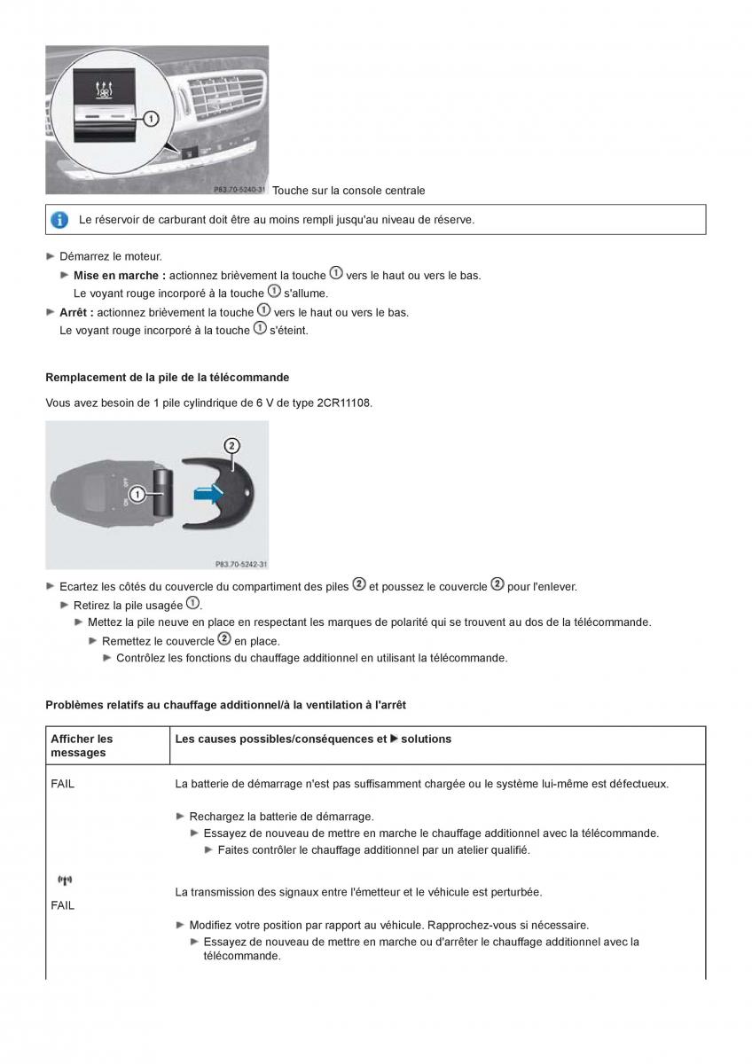 Mercedes Benz CL class C216 manuel du proprietaire / page 287