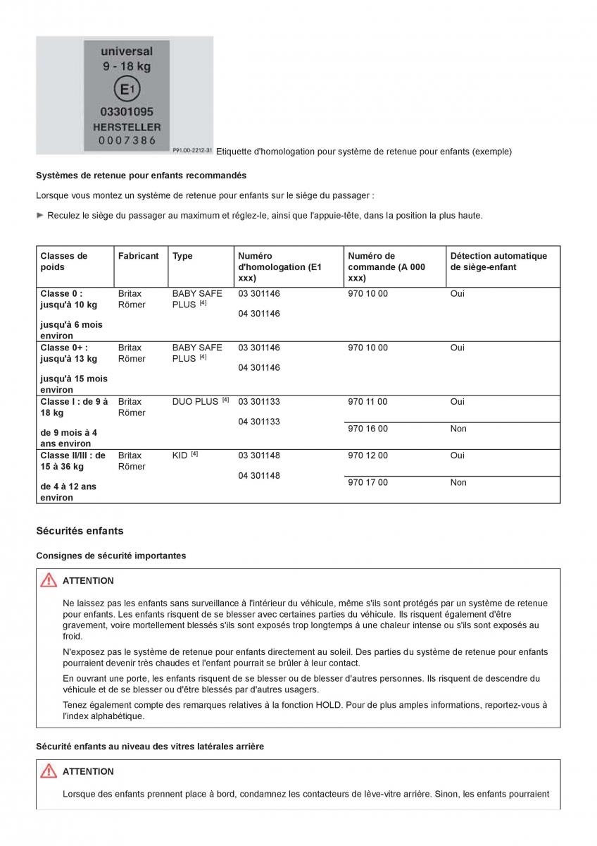 Mercedes Benz CL class C216 manuel du proprietaire / page 36