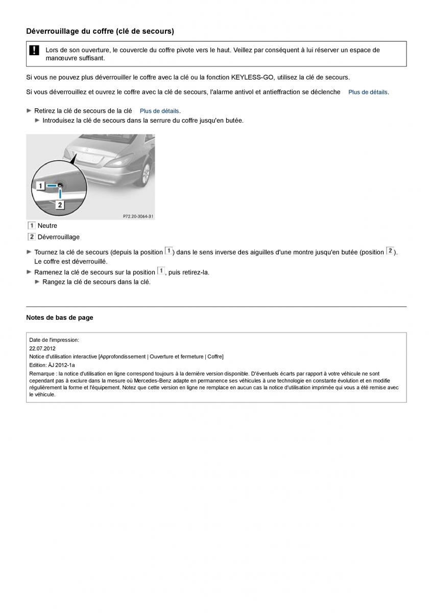 Mercedes Benz CLS class C218 manuel du proprietaire / page 74