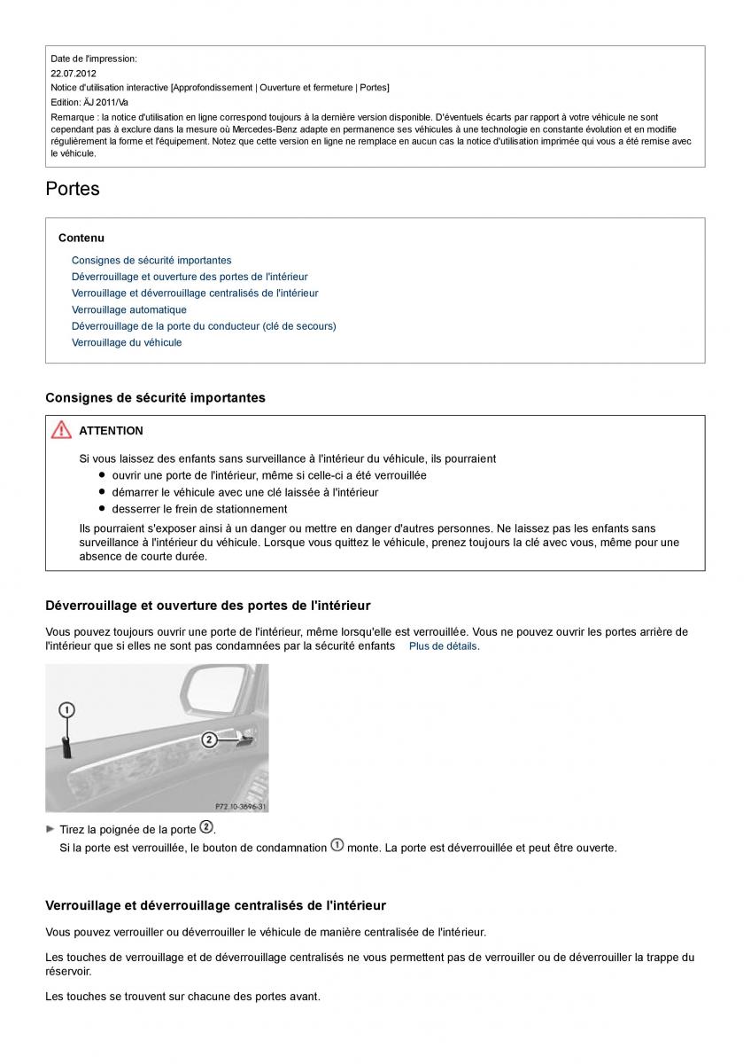 Mercedes Benz GL class X164 manuel du proprietaire / page 56