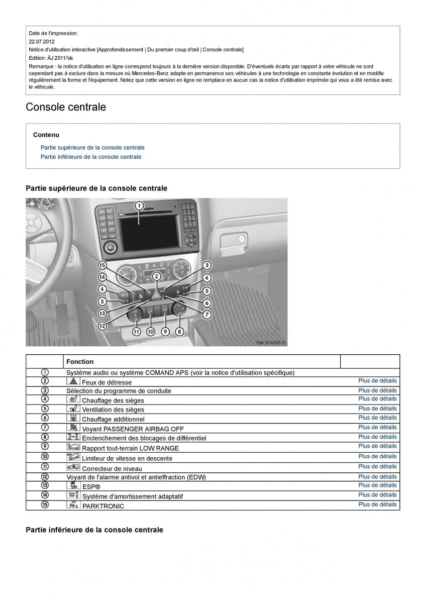 Mercedes Benz GL class X164 manuel du proprietaire / page 15