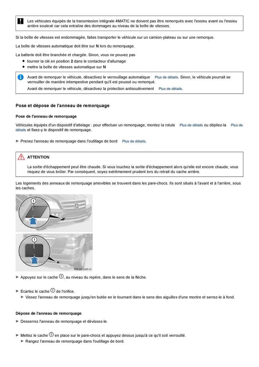 Mercedes Benz GL class X164 manuel du proprietaire / page 317