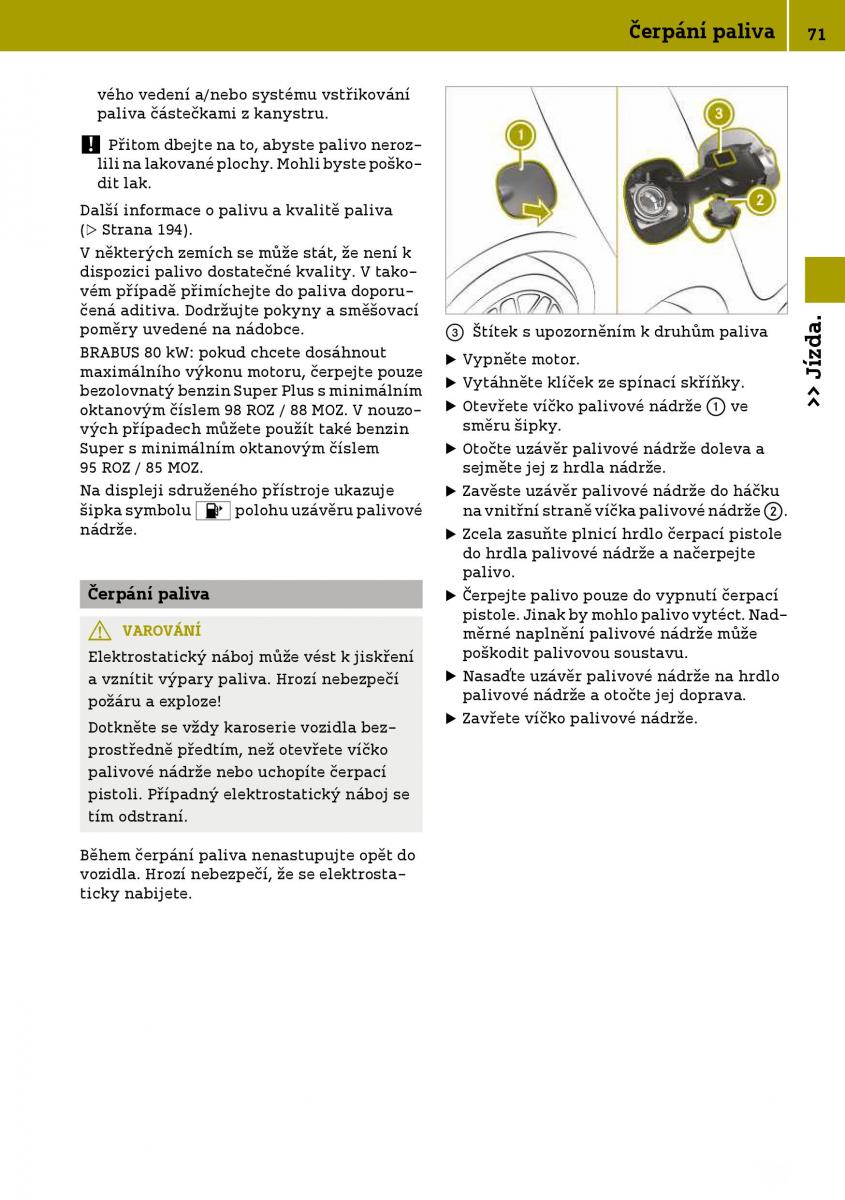 Smart Fortwo III 3 navod k obsludze / page 73