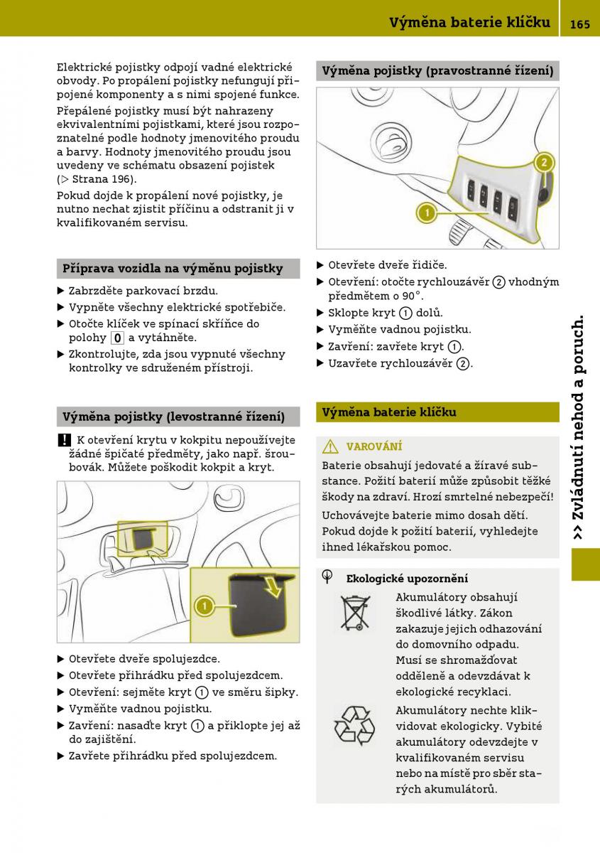 Smart Fortwo III 3 navod k obsludze / page 167