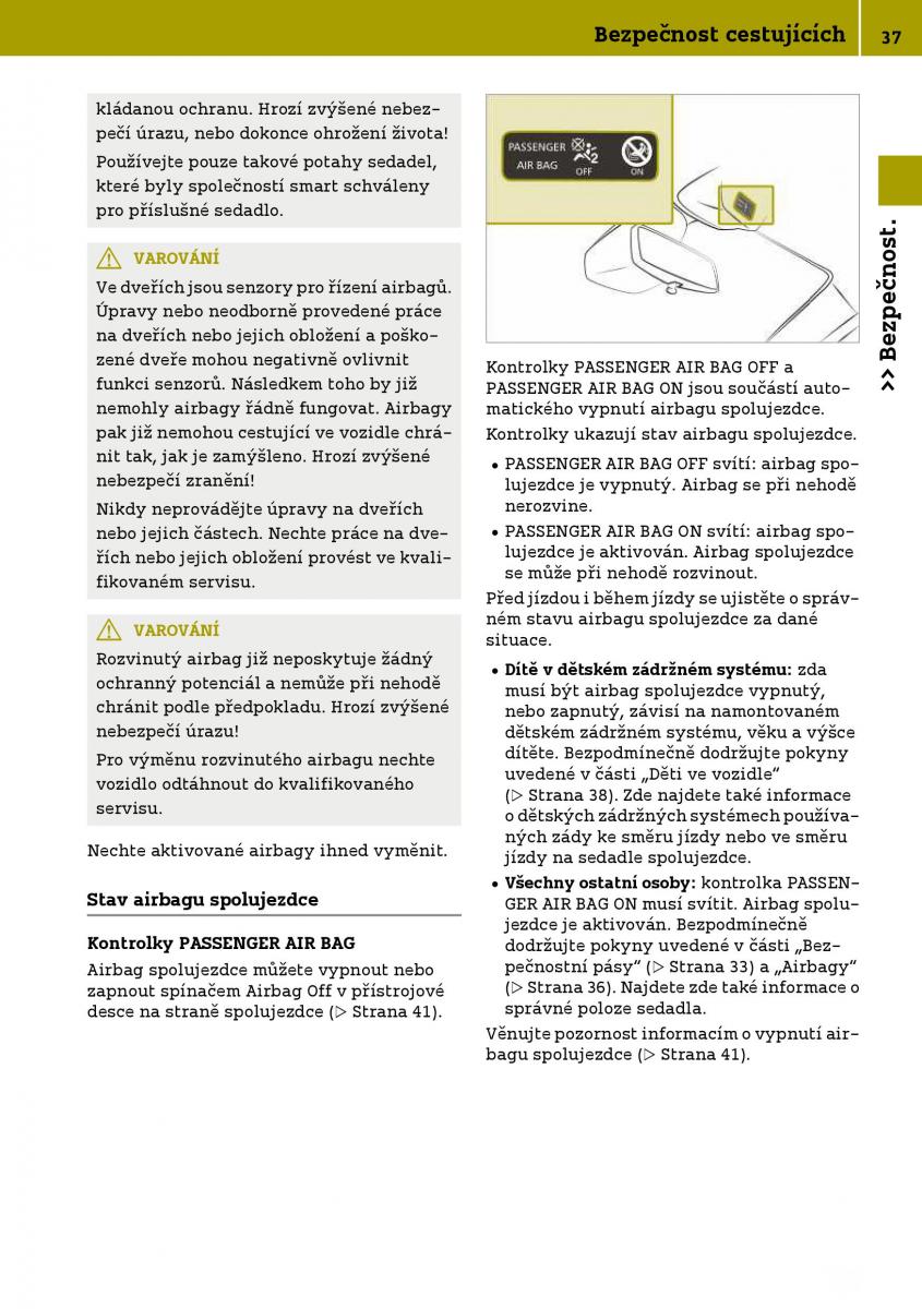 Smart Fortwo III 3 navod k obsludze / page 39