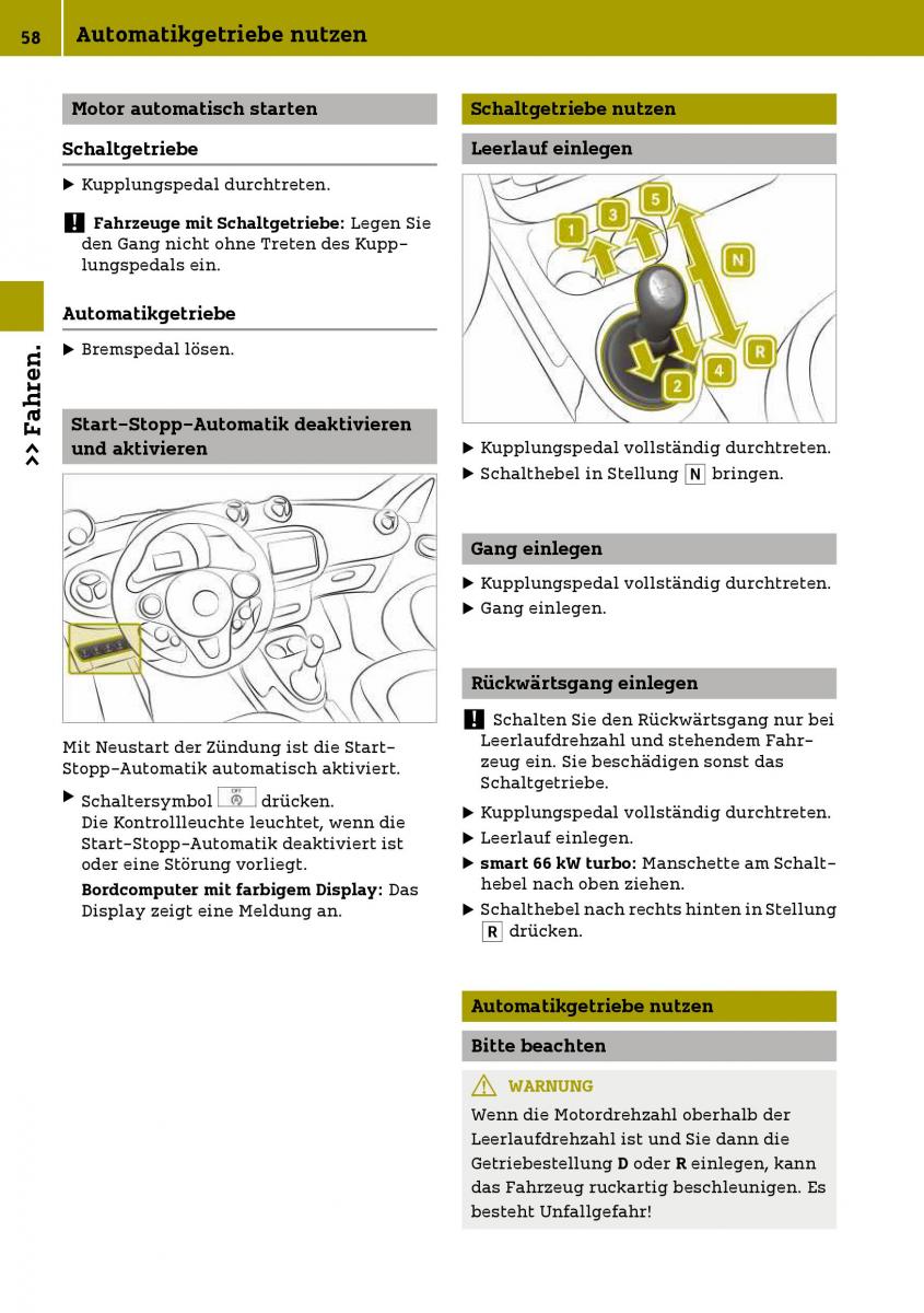 Smart Fortwo III 3 Handbuch / page 60