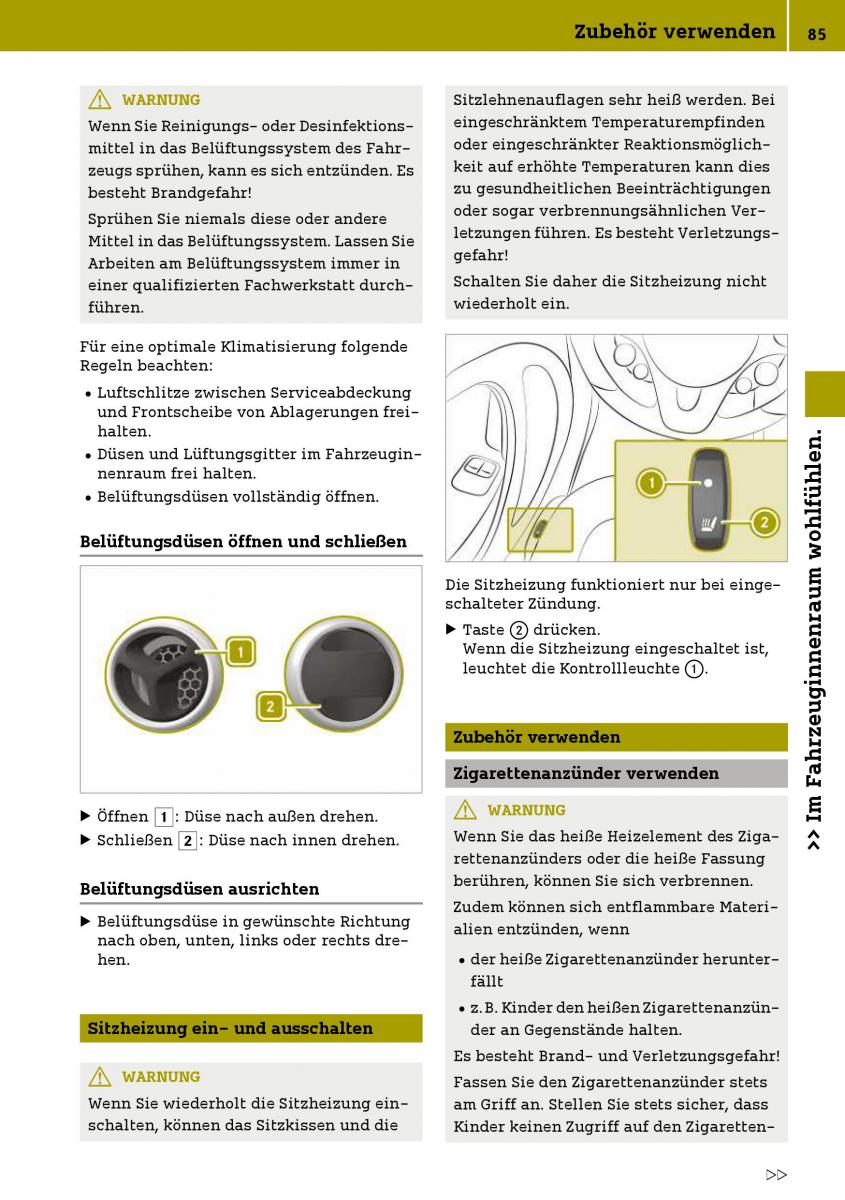 Smart Fortwo III 3 Handbuch / page 87