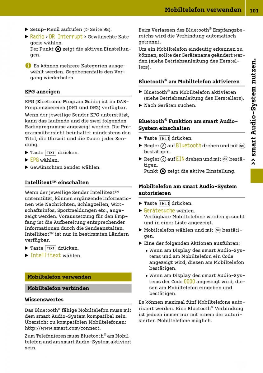 Smart Fortwo III 3 Handbuch / page 103