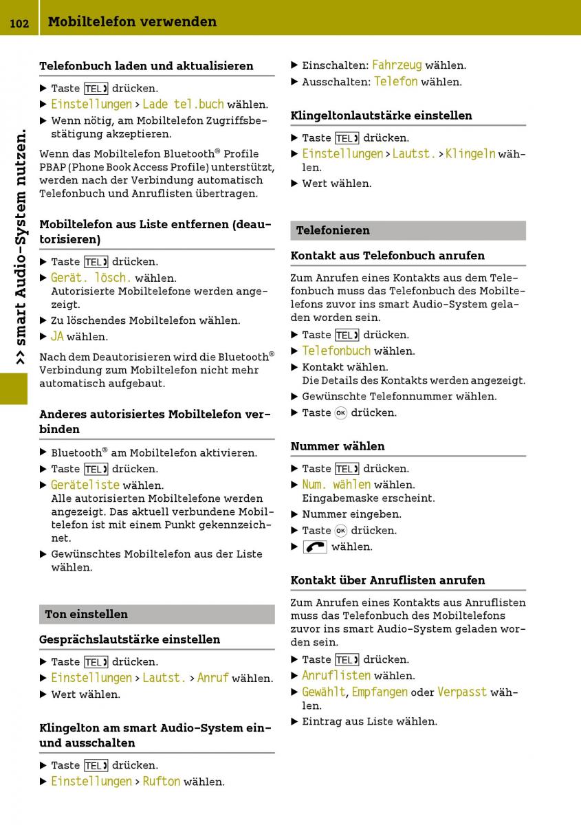 Smart Fortwo III 3 Handbuch / page 104