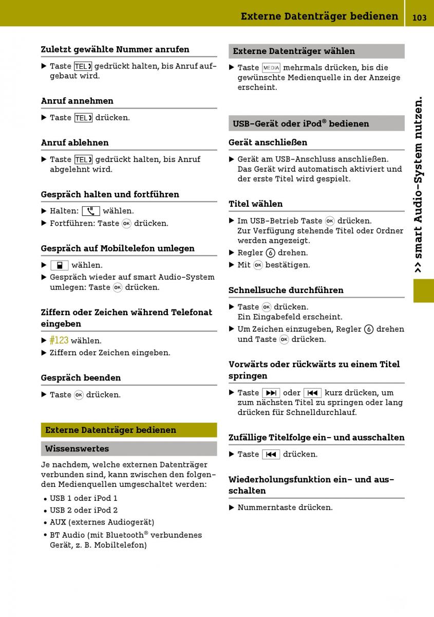 Smart Fortwo III 3 Handbuch / page 105