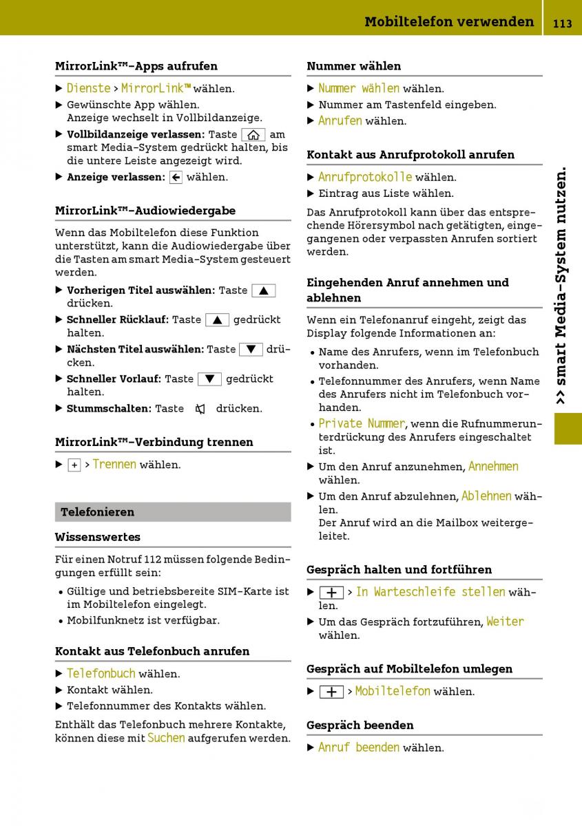 Smart Fortwo III 3 Handbuch / page 115