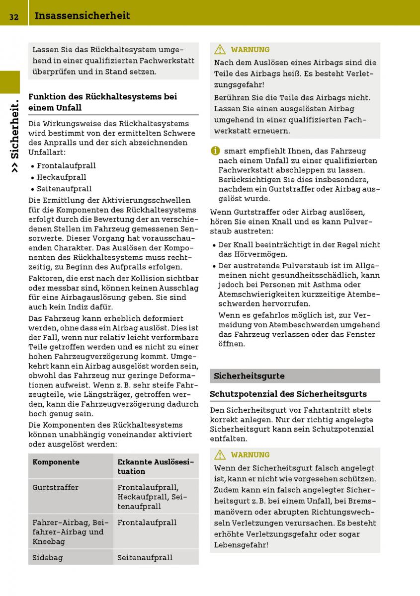 Smart Fortwo III 3 Handbuch / page 34