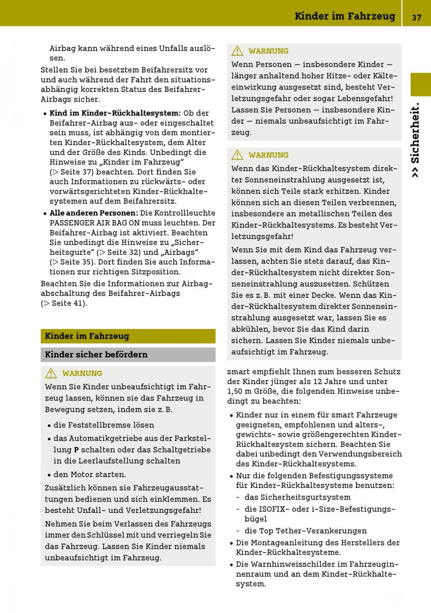 Smart Fortwo III 3 Handbuch / page 39