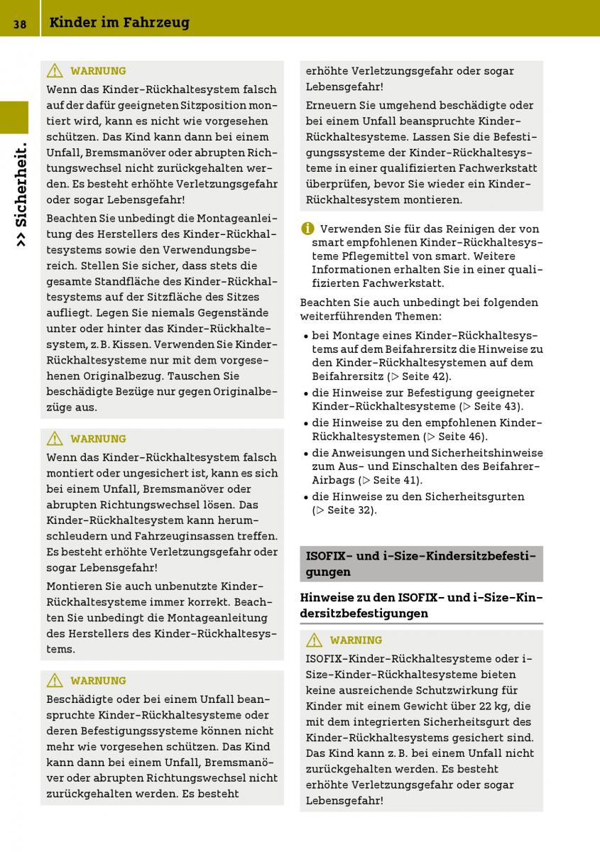 Smart Fortwo III 3 Handbuch / page 40