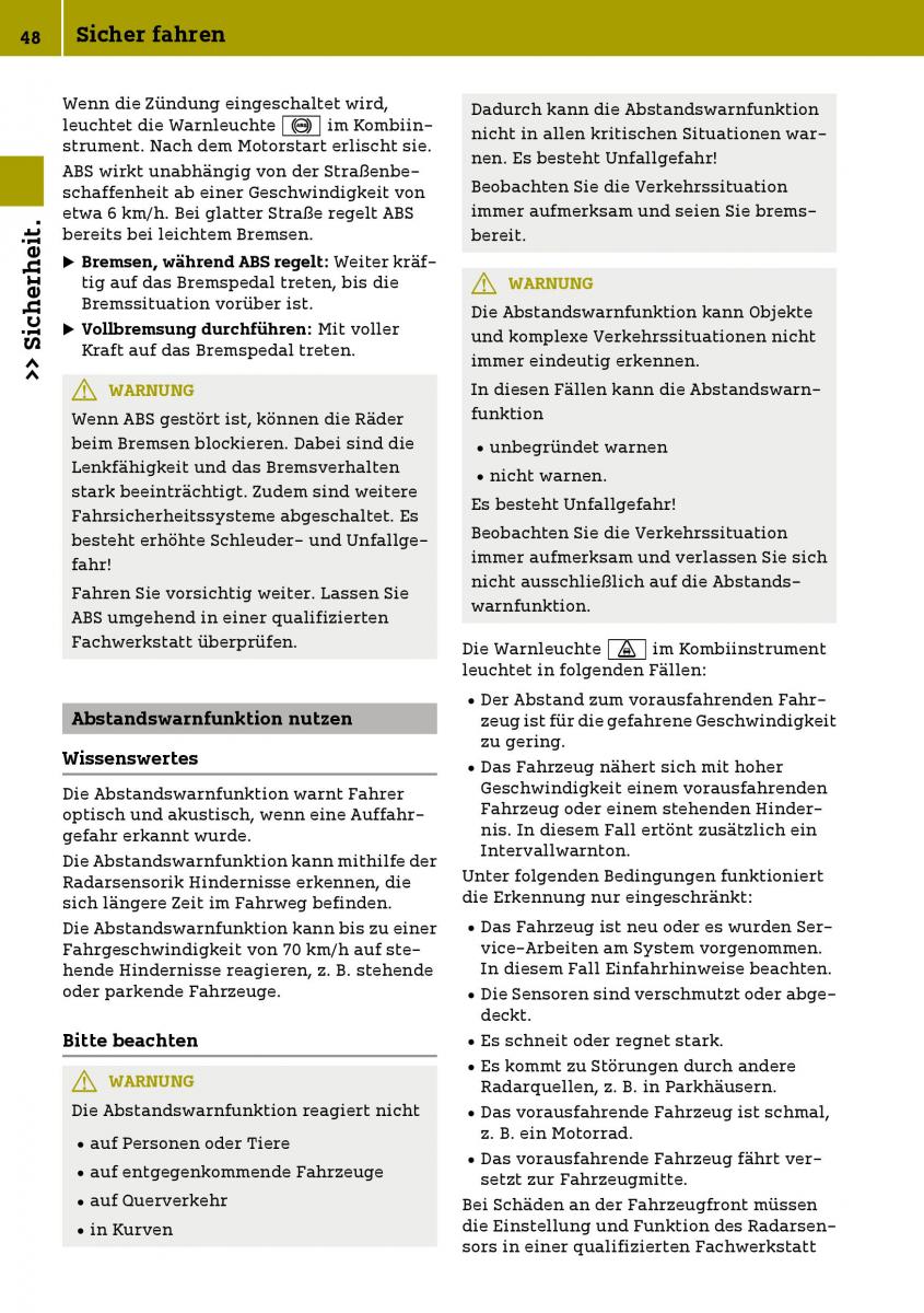 Smart Fortwo III 3 Handbuch / page 50