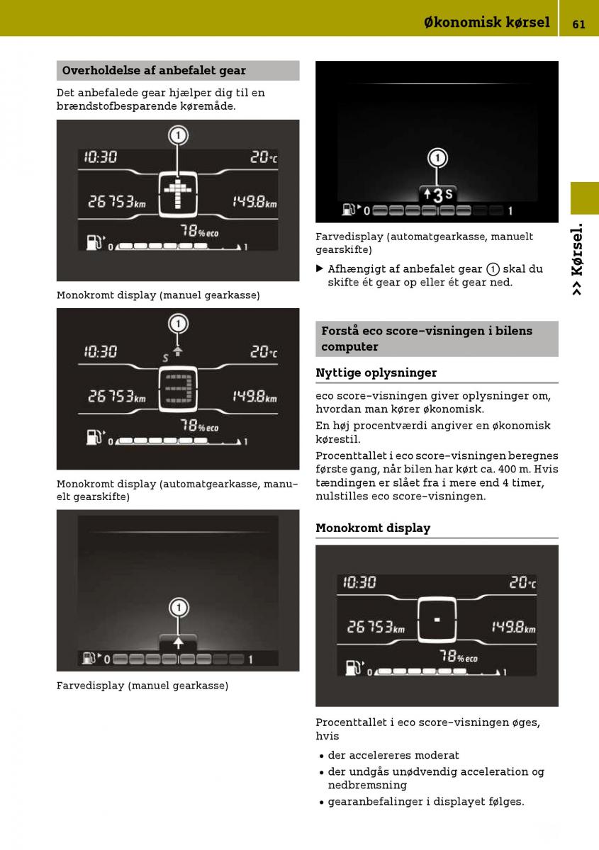 Smart Fortwo III 3 Bilens instruktionsbog / page 63