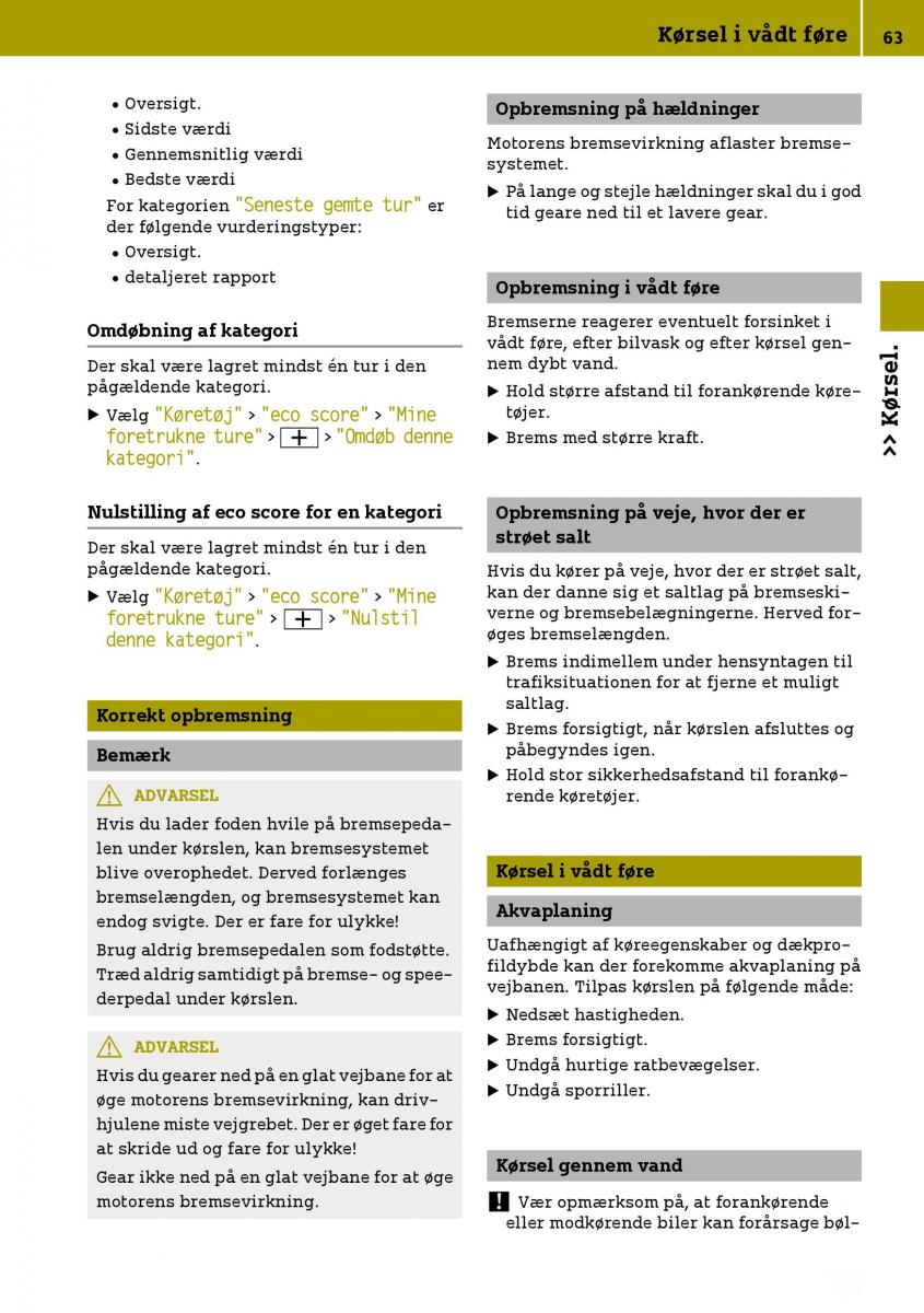 Smart Fortwo III 3 Bilens instruktionsbog / page 65