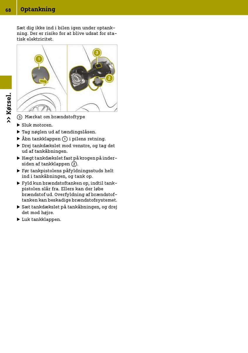 Smart Fortwo III 3 Bilens instruktionsbog / page 70