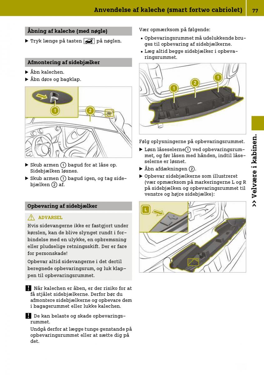 Smart Fortwo III 3 Bilens instruktionsbog / page 79