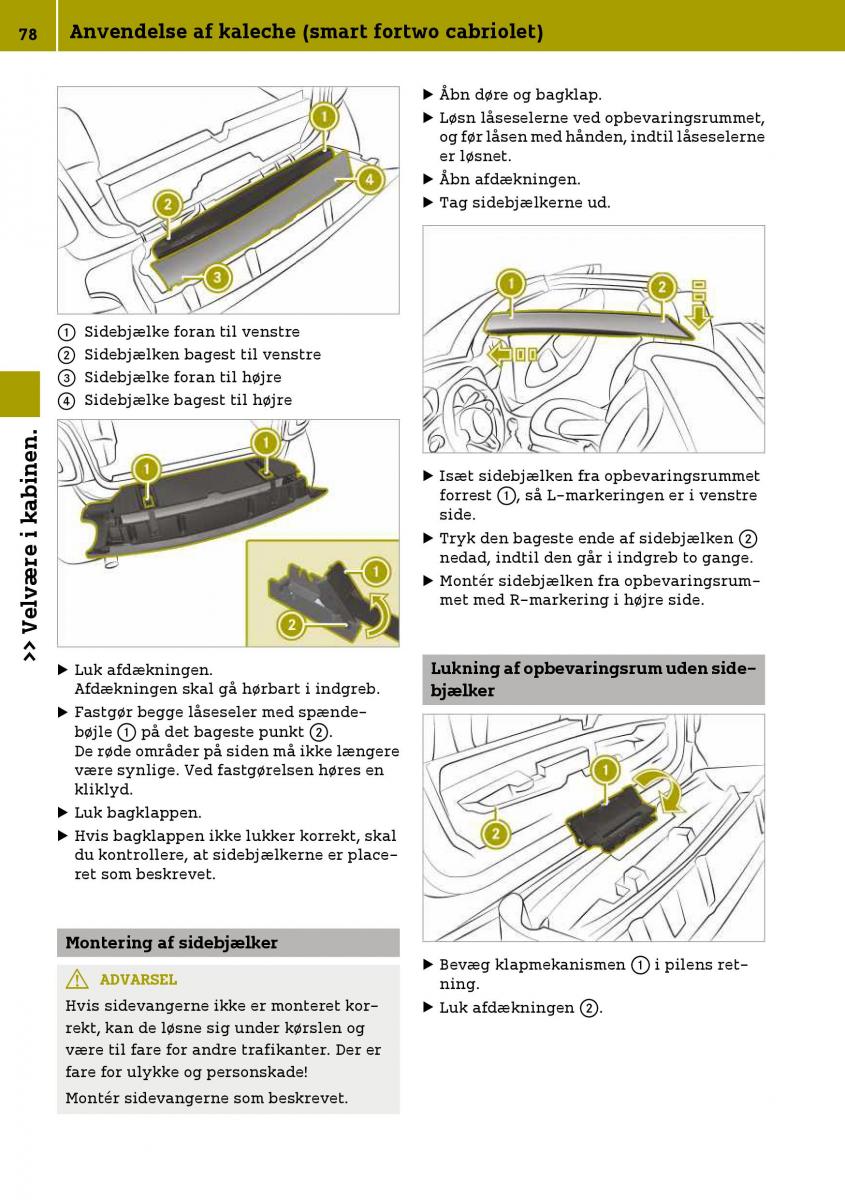 Smart Fortwo III 3 Bilens instruktionsbog / page 80