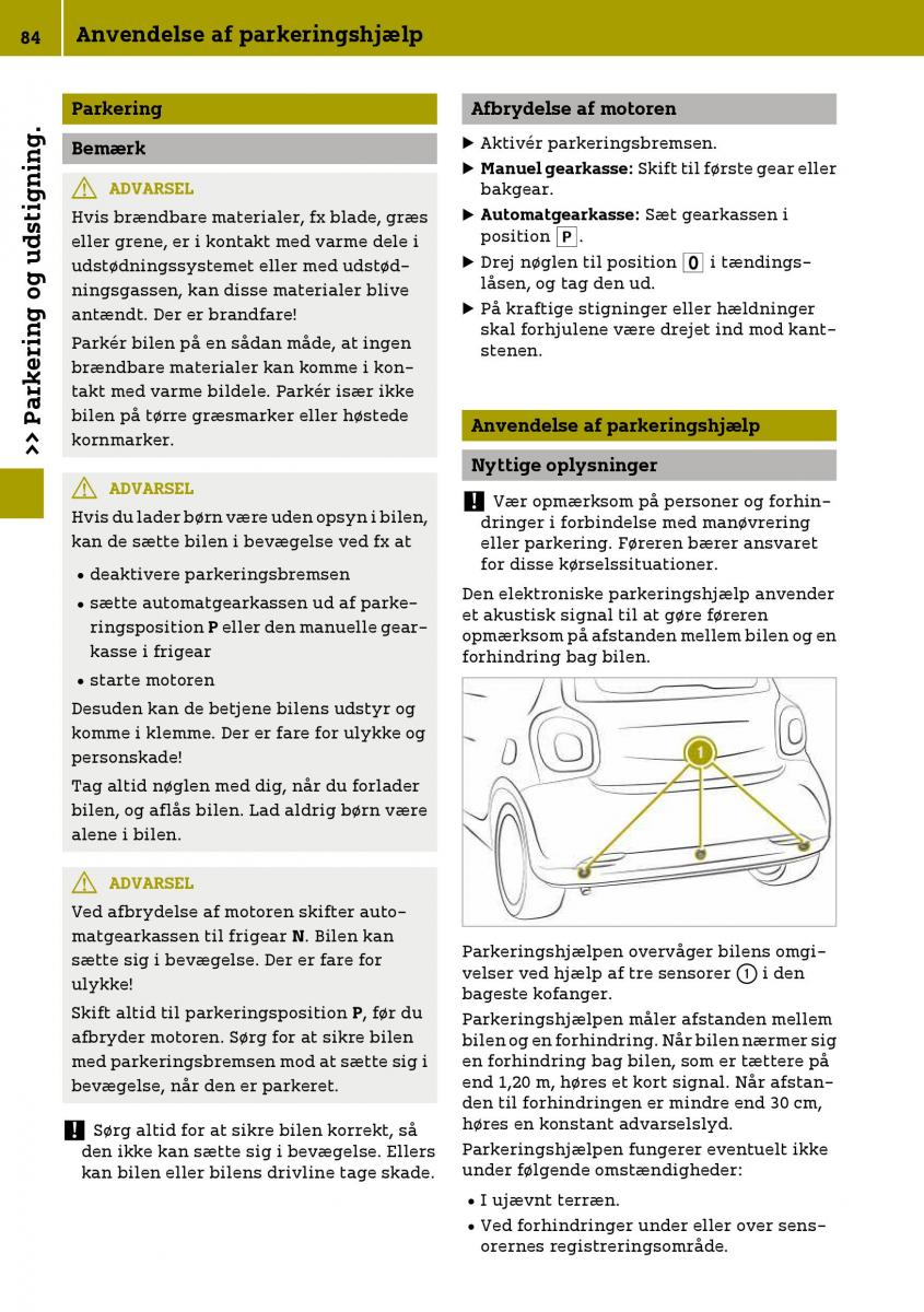 Smart Fortwo III 3 Bilens instruktionsbog / page 86