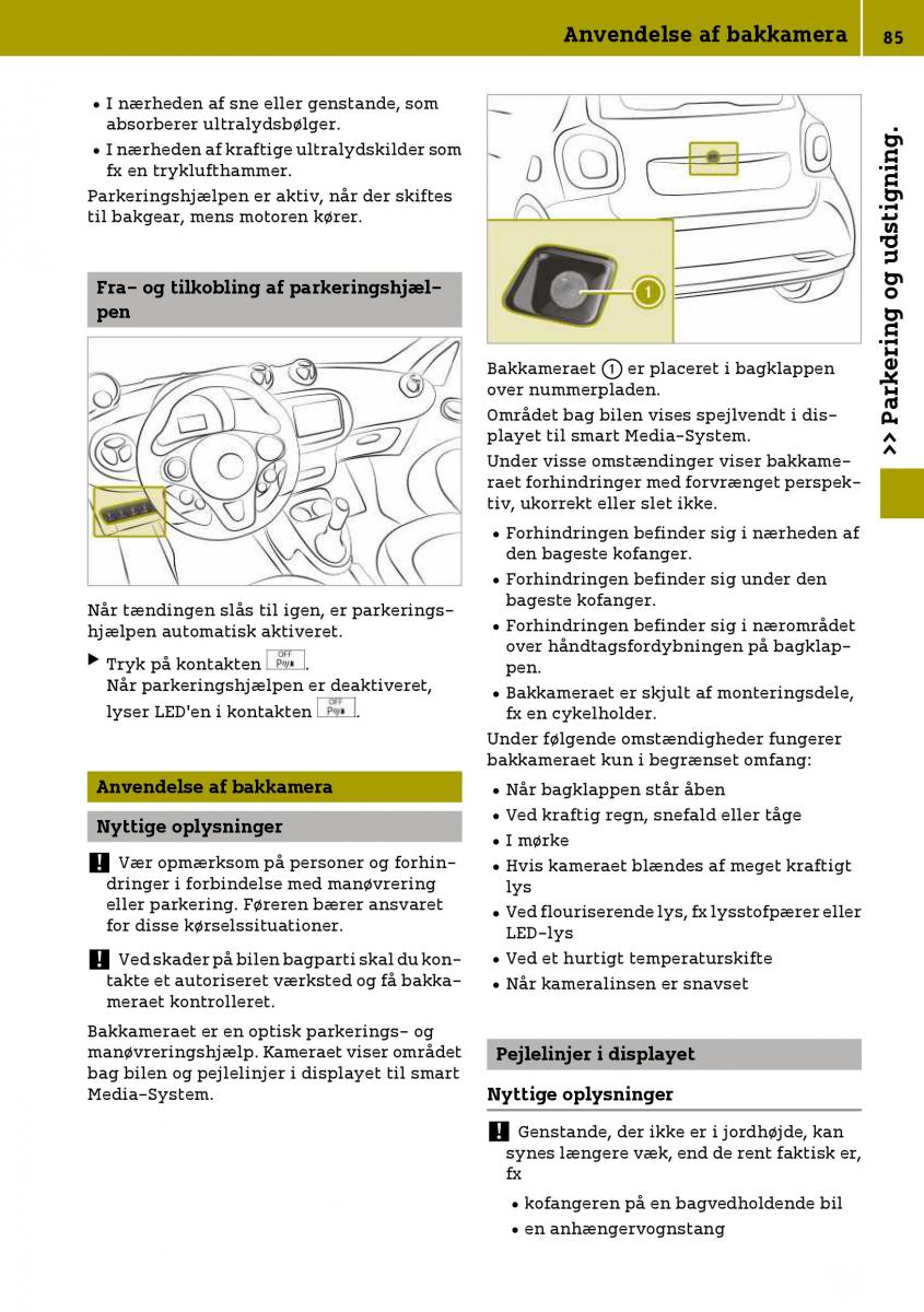 Smart Fortwo III 3 Bilens instruktionsbog / page 87