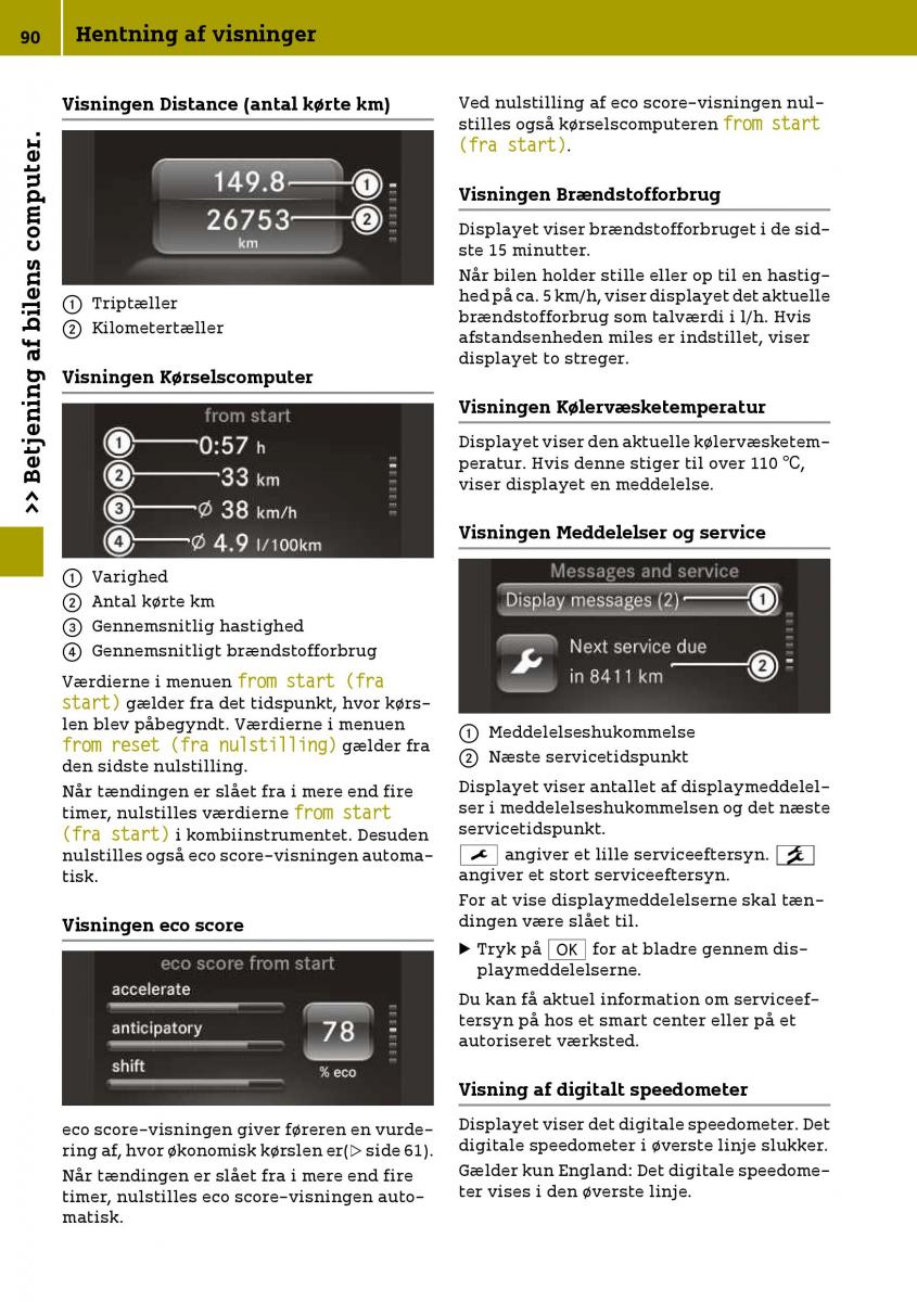 Smart Fortwo III 3 Bilens instruktionsbog / page 92