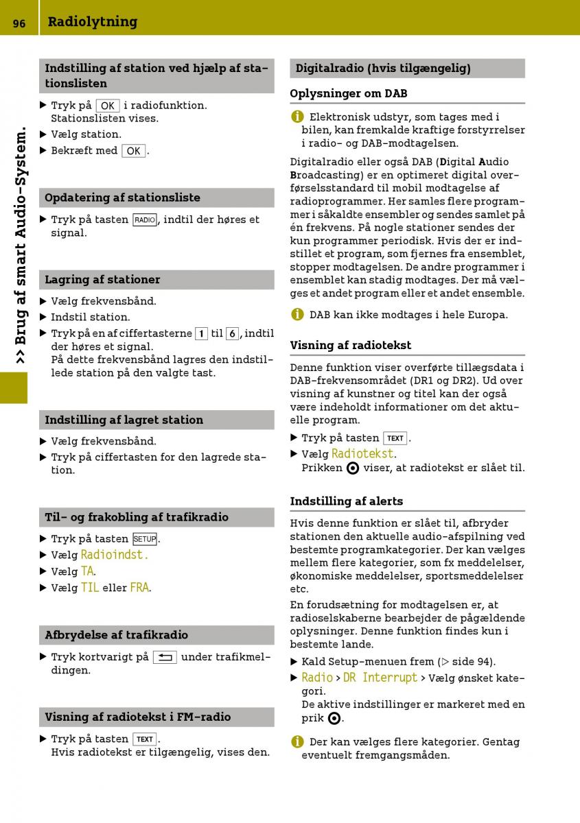 Smart Fortwo III 3 Bilens instruktionsbog / page 98