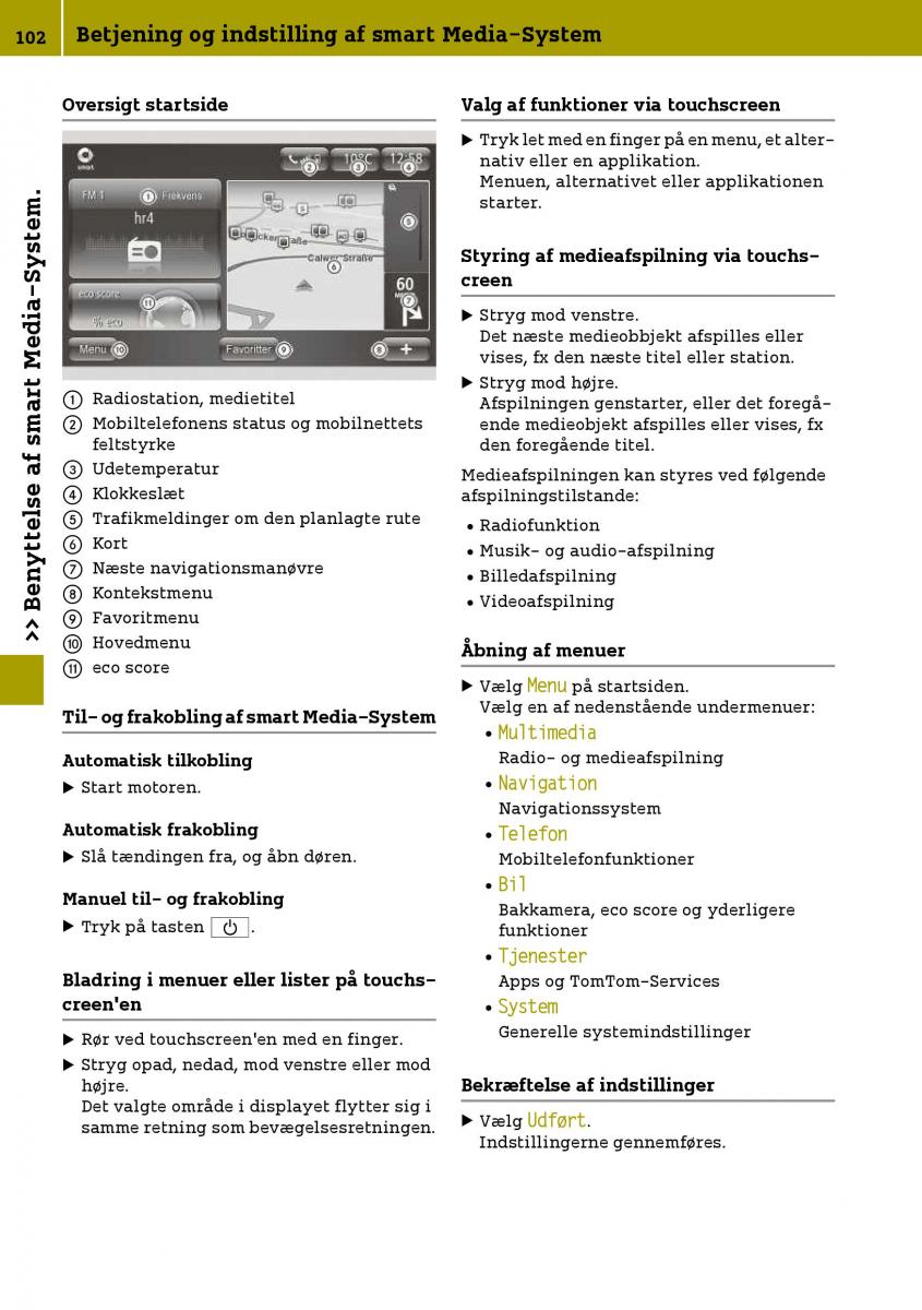 Smart Fortwo III 3 Bilens instruktionsbog / page 104