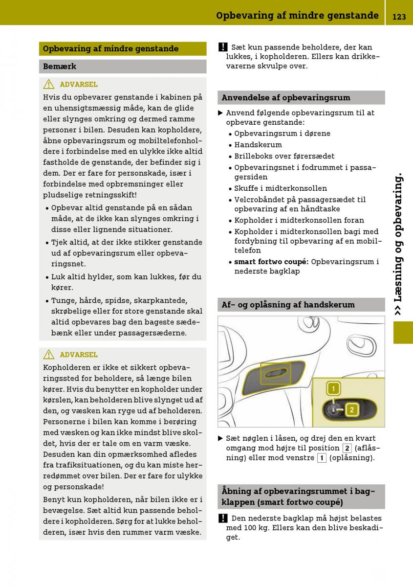 Smart Fortwo III 3 Bilens instruktionsbog / page 125