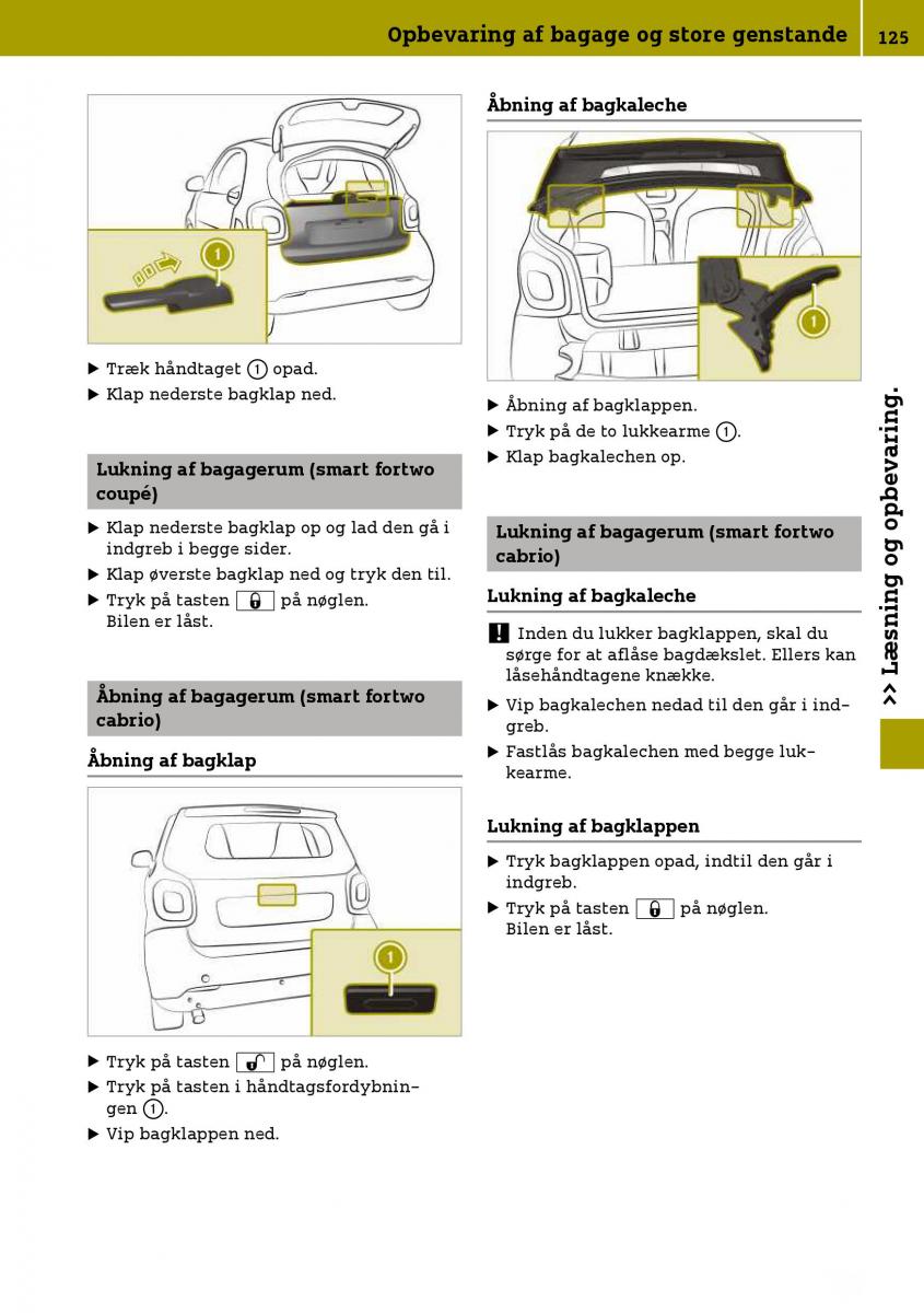 Smart Fortwo III 3 Bilens instruktionsbog / page 127