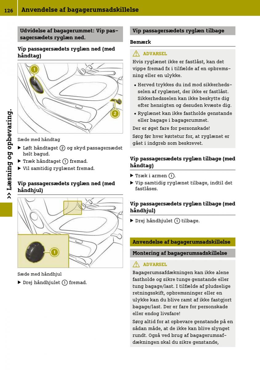 Smart Fortwo III 3 Bilens instruktionsbog / page 128