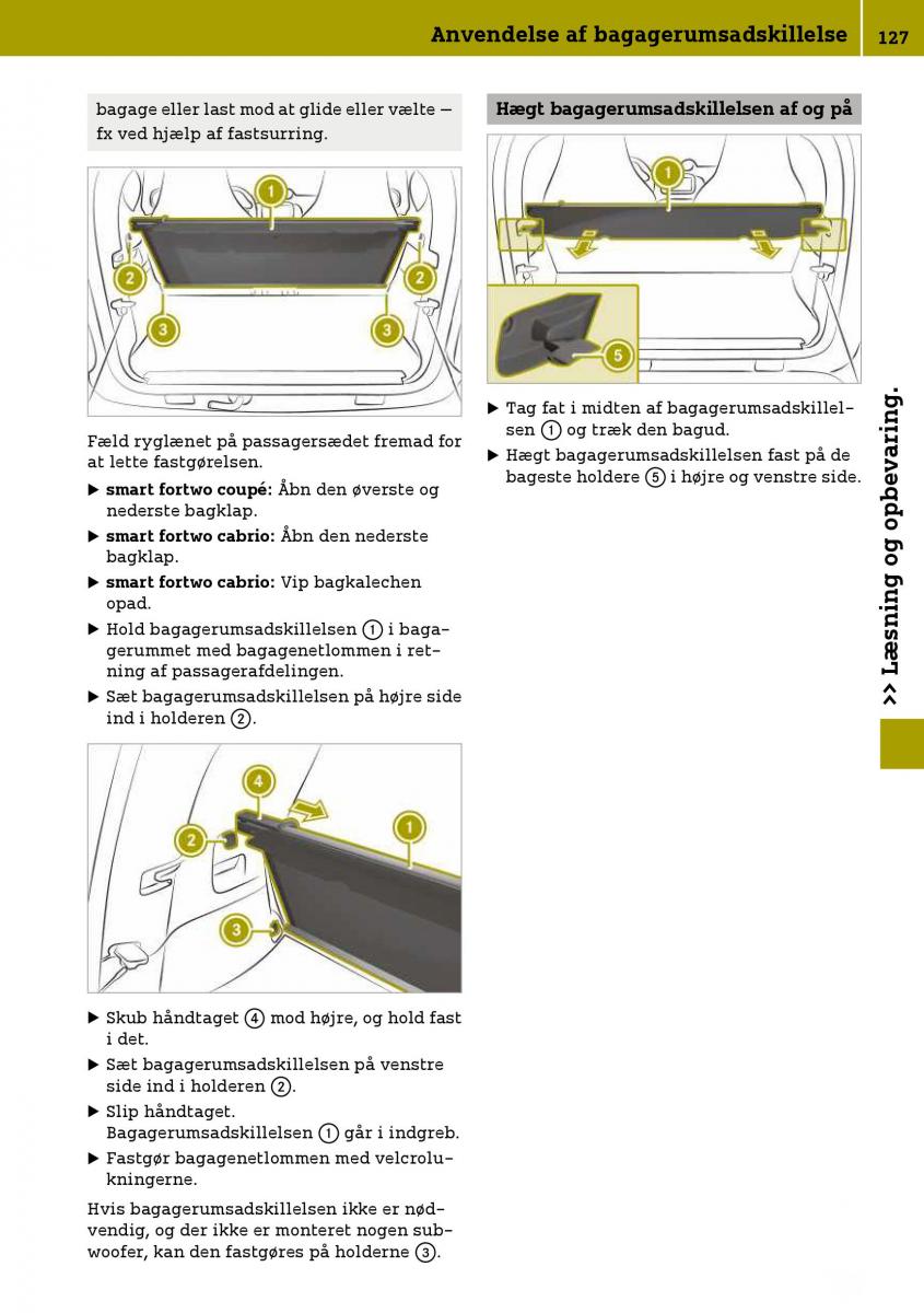 Smart Fortwo III 3 Bilens instruktionsbog / page 129