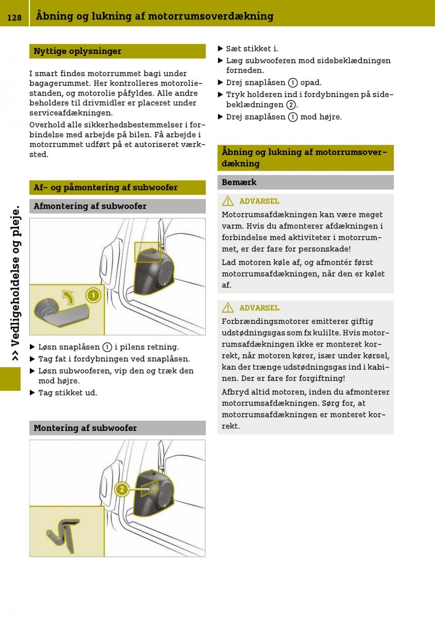 Smart Fortwo III 3 Bilens instruktionsbog / page 130