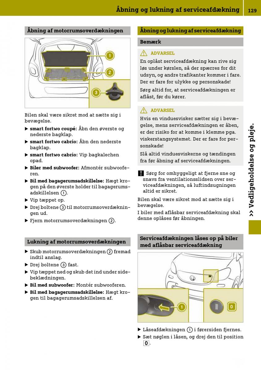 Smart Fortwo III 3 Bilens instruktionsbog / page 131