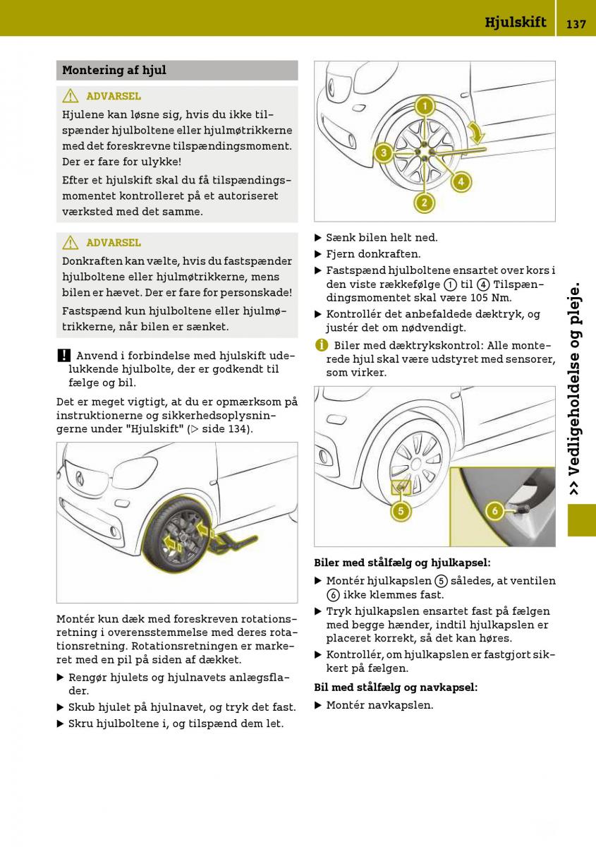 Smart Fortwo III 3 Bilens instruktionsbog / page 139