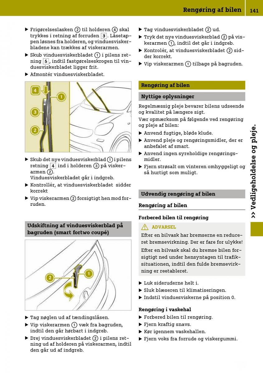 Smart Fortwo III 3 Bilens instruktionsbog / page 143