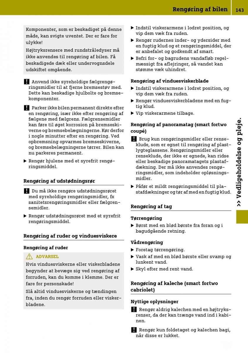 Smart Fortwo III 3 Bilens instruktionsbog / page 145