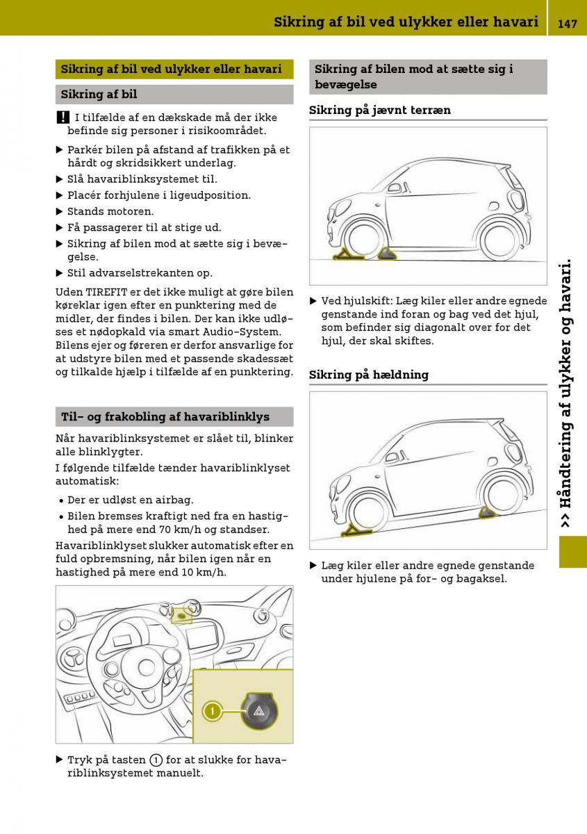 Smart Fortwo III 3 Bilens instruktionsbog / page 149