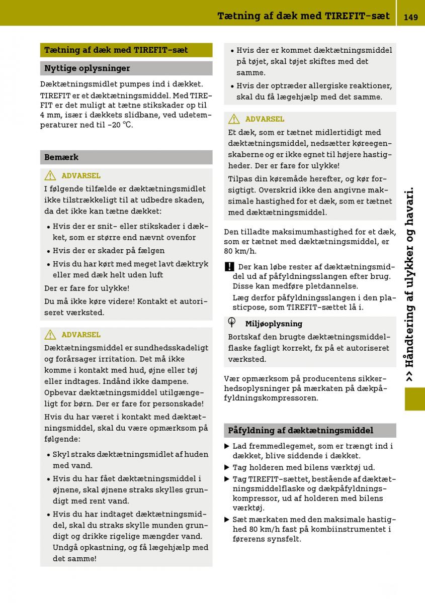 Smart Fortwo III 3 Bilens instruktionsbog / page 151